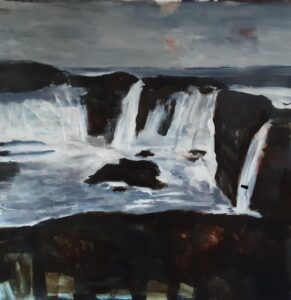 il pleut toujours où c´est mouillé - 2025/ 
Acryl auf Leinwand 950 x 950 mm