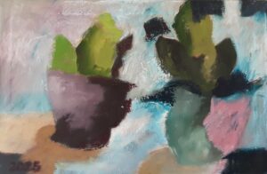 Floral 94 - 2025 / Öl + Ölpastell auf Leinwand 600 x 400 mm